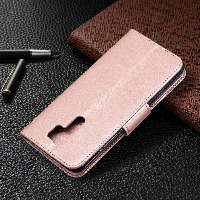 Estuche de cuero con tapa horizontal con estampado de dos mariposas con soporte, ranura para tarjeta, billetera y cordón, For Xiaomi Redmi 9, For Huawei Honor 9X Lite