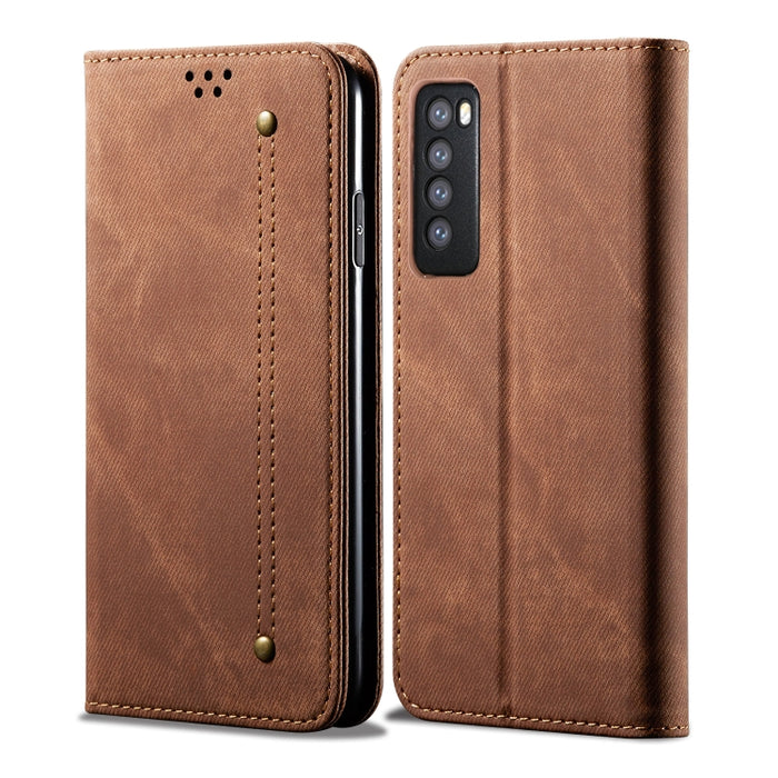 Estuche de cuero con tapa horizontal de estilo casual de textura de mezclilla con soporte y ranuras para tarjetas y billetera, For Huawei Nova 7, For Huawei Nova 7 Pro, For Huawei Nova 7 SE / P40 Lite 5G, For Huawei P Smart(2020), For Huawei Y5P       ...