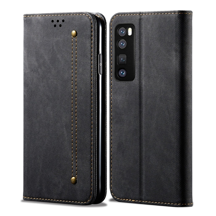 Estuche de cuero con tapa horizontal de estilo casual de textura de mezclilla con soporte y ranuras para tarjetas y billetera, For Huawei Nova 7, For Huawei Nova 7 Pro, For Huawei Nova 7 SE / P40 Lite 5G, For Huawei P Smart(2020), For Huawei Y5P       ...