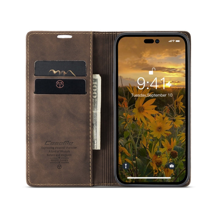 CaseMe 013 Funda de teléfono de cuero con tapa horizontal multifuncional, For iPhone 15 Pro Max, For iPhone 15 Pro, For iPhone 15 Plus, For iPhone 15