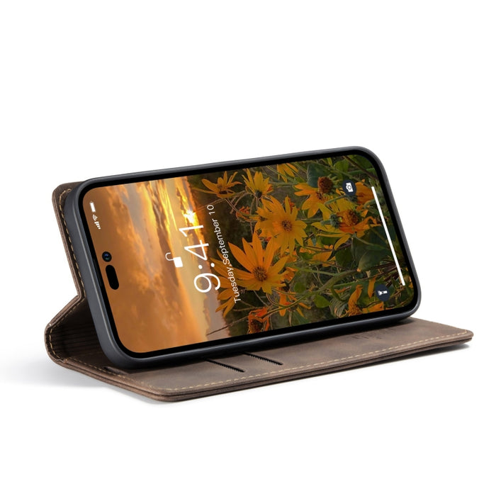 CaseMe 013 Funda de teléfono de cuero con tapa horizontal multifuncional, For iPhone 15 Pro Max, For iPhone 15 Pro, For iPhone 15 Plus, For iPhone 15