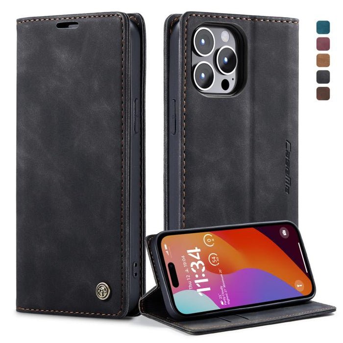CaseMe 013 Funda de teléfono de cuero con tapa horizontal multifuncional, For iPhone 15 Pro Max, For iPhone 15 Pro, For iPhone 15 Plus, For iPhone 15