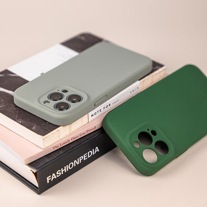 Caja del teléfono del poro fino del silicón líquido del color puro, For iPhone 11 Pro Max, For iPhone 11