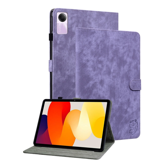 Funda para tableta de cuero con tapa y patrón de tigre, For Xiaomi Redmi K Pad 8.8 inch, For Redmi Pad 2 / Redmi Pad SE 11 2025, For Xiaomi Pad 7 / Pad 7 Pro, For Xiaomi Redmi Pad SE 8.7, For Xiaomi Redmi Pad Pro 12.1, For Xiaomi Redmi Pad SE 11 inch