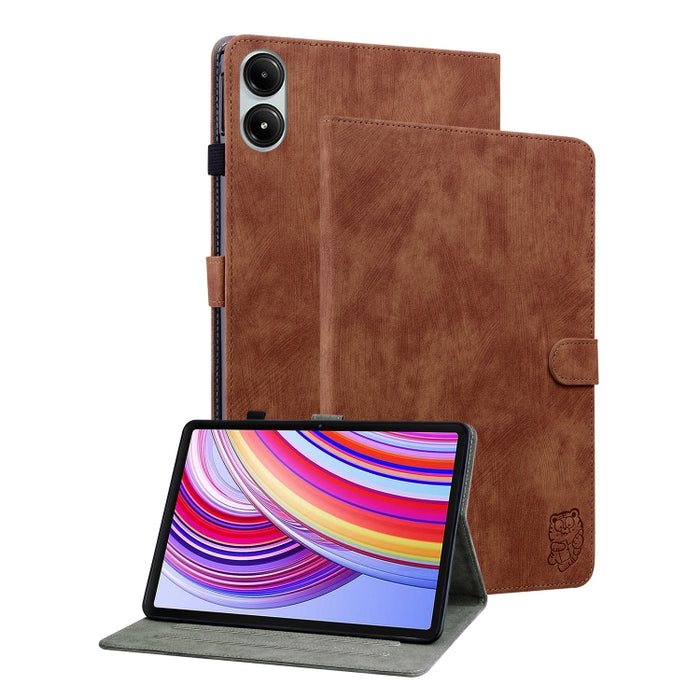 Funda para tableta de cuero con tapa y patrón de tigre, For Xiaomi Redmi K Pad 8.8 inch, For Redmi Pad 2 / Redmi Pad SE 11 2025, For Xiaomi Pad 7 / Pad 7 Pro, For Xiaomi Redmi Pad SE 8.7, For Xiaomi Redmi Pad Pro 12.1, For Xiaomi Redmi Pad SE 11 inch