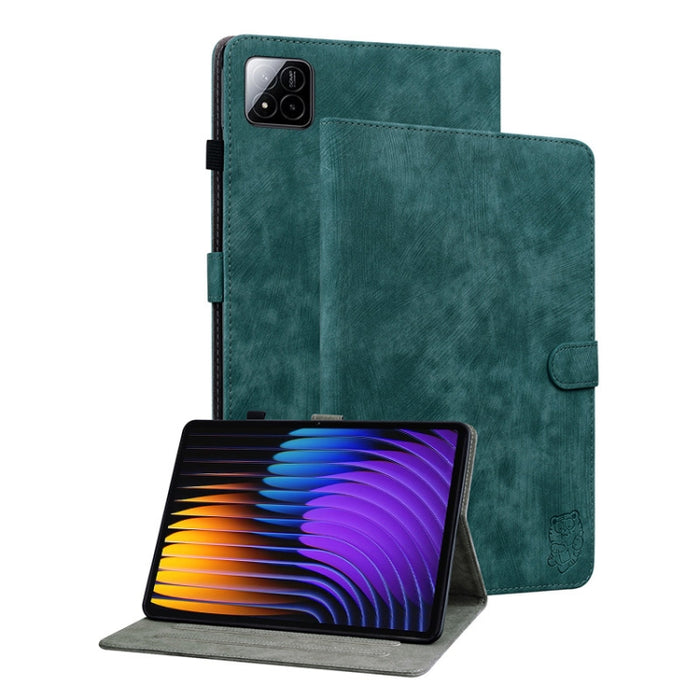 Funda para tableta de cuero con tapa y patrón de tigre, For Xiaomi Redmi K Pad 8.8 inch, For Redmi Pad 2 / Redmi Pad SE 11 2025, For Xiaomi Pad 7 / Pad 7 Pro, For Xiaomi Redmi Pad SE 8.7, For Xiaomi Redmi Pad Pro 12.1, For Xiaomi Redmi Pad SE 11 inch