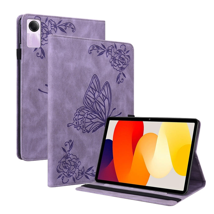 Funda para tableta de cuero con relieve de flor de mariposa, For Redmi K Pad 2 8.8 inch 2026, For Xiaomi Redmi K Pad 8.8 inch, For Redmi Pad 2 / Redmi Pad SE 11 2025, For Xiaomi Pad 7 / Pad 7 Pro, For Xiaomi Redmi Pad SE 8.7, For Xiaomi Redmi Pad Pro 1...