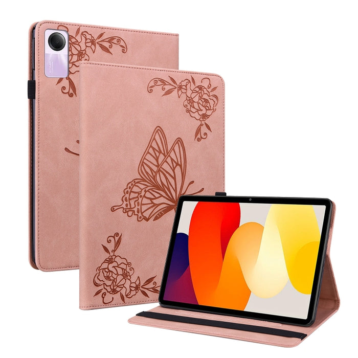 Funda para tableta de cuero con relieve de flor de mariposa, For Redmi K Pad 2 8.8 inch 2026, For Xiaomi Redmi K Pad 8.8 inch, For Redmi Pad 2 / Redmi Pad SE 11 2025, For Xiaomi Pad 7 / Pad 7 Pro, For Xiaomi Redmi Pad SE 8.7, For Xiaomi Redmi Pad Pro 1...