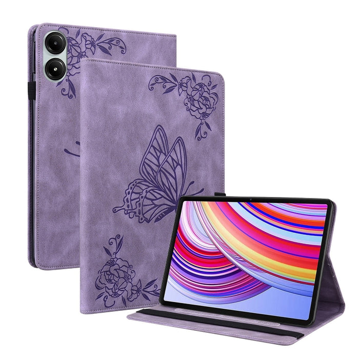 Funda para tableta de cuero con relieve de flor de mariposa, For Redmi K Pad 2 8.8 inch 2026, For Xiaomi Redmi K Pad 8.8 inch, For Redmi Pad 2 / Redmi Pad SE 11 2025, For Xiaomi Pad 7 / Pad 7 Pro, For Xiaomi Redmi Pad SE 8.7, For Xiaomi Redmi Pad Pro 1...