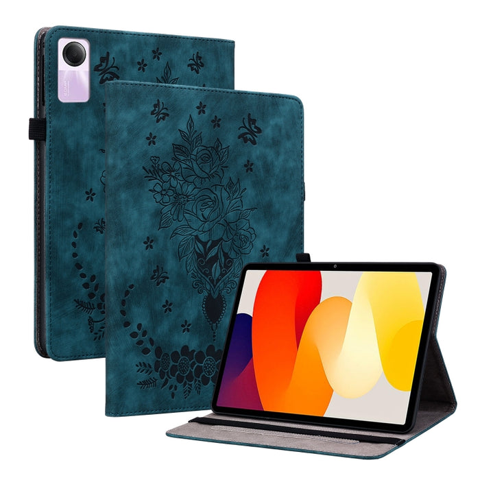Funda para tablet de piel con relieve de mariposa y rosa, For Redmi K Pad 2 8.8 inch 2026, For Xiaomi Redmi K Pad 8.8 inch, For Redmi Pad 2 / Redmi Pad SE 11 2025, For Xiaomi Pad 7 / Pad 7 Pro, For Xiaomi Redmi Pad SE 8.7, For Xiaomi Redmi Pad Pro 12.1...