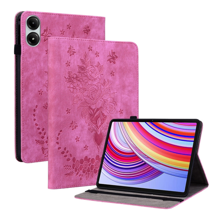 Funda para tablet de piel con relieve de mariposa y rosa, For Redmi K Pad 2 8.8 inch 2026, For Xiaomi Redmi K Pad 8.8 inch, For Redmi Pad 2 / Redmi Pad SE 11 2025, For Xiaomi Pad 7 / Pad 7 Pro, For Xiaomi Redmi Pad SE 8.7, For Xiaomi Redmi Pad Pro 12.1...