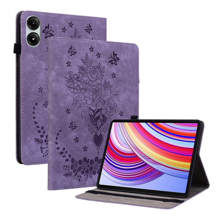 Funda para tablet de piel con relieve de mariposa y rosa, For Redmi K Pad 2 8.8 inch 2026, For Xiaomi Redmi K Pad 8.8 inch, For Redmi Pad 2 / Redmi Pad SE 11 2025, For Xiaomi Pad 7 / Pad 7 Pro, For Xiaomi Redmi Pad SE 8.7, For Xiaomi Redmi Pad Pro 12.1...