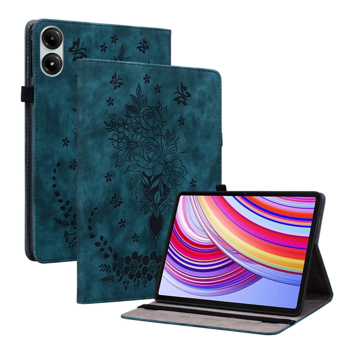 Funda para tablet de piel con relieve de mariposa y rosa, For Redmi K Pad 2 8.8 inch 2026, For Xiaomi Redmi K Pad 8.8 inch, For Redmi Pad 2 / Redmi Pad SE 11 2025, For Xiaomi Pad 7 / Pad 7 Pro, For Xiaomi Redmi Pad SE 8.7, For Xiaomi Redmi Pad Pro 12.1...