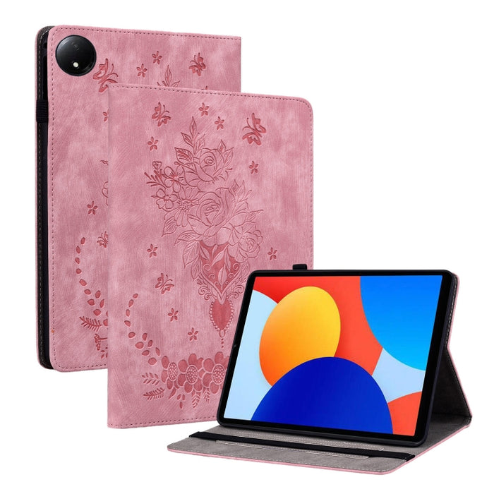Funda para tablet de piel con relieve de mariposa y rosa, For Redmi K Pad 2 8.8 inch 2026, For Xiaomi Redmi K Pad 8.8 inch, For Redmi Pad 2 / Redmi Pad SE 11 2025, For Xiaomi Pad 7 / Pad 7 Pro, For Xiaomi Redmi Pad SE 8.7, For Xiaomi Redmi Pad Pro 12.1...