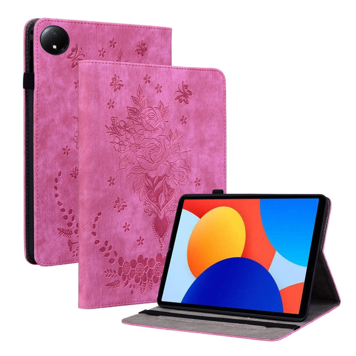 Funda para tablet de piel con relieve de mariposa y rosa, For Redmi K Pad 2 8.8 inch 2026, For Xiaomi Redmi K Pad 8.8 inch, For Redmi Pad 2 / Redmi Pad SE 11 2025, For Xiaomi Pad 7 / Pad 7 Pro, For Xiaomi Redmi Pad SE 8.7, For Xiaomi Redmi Pad Pro 12.1...