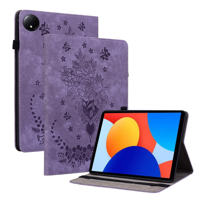 Funda para tablet de piel con relieve de mariposa y rosa, For Redmi K Pad 2 8.8 inch 2026, For Xiaomi Redmi K Pad 8.8 inch, For Redmi Pad 2 / Redmi Pad SE 11 2025, For Xiaomi Pad 7 / Pad 7 Pro, For Xiaomi Redmi Pad SE 8.7, For Xiaomi Redmi Pad Pro 12.1...