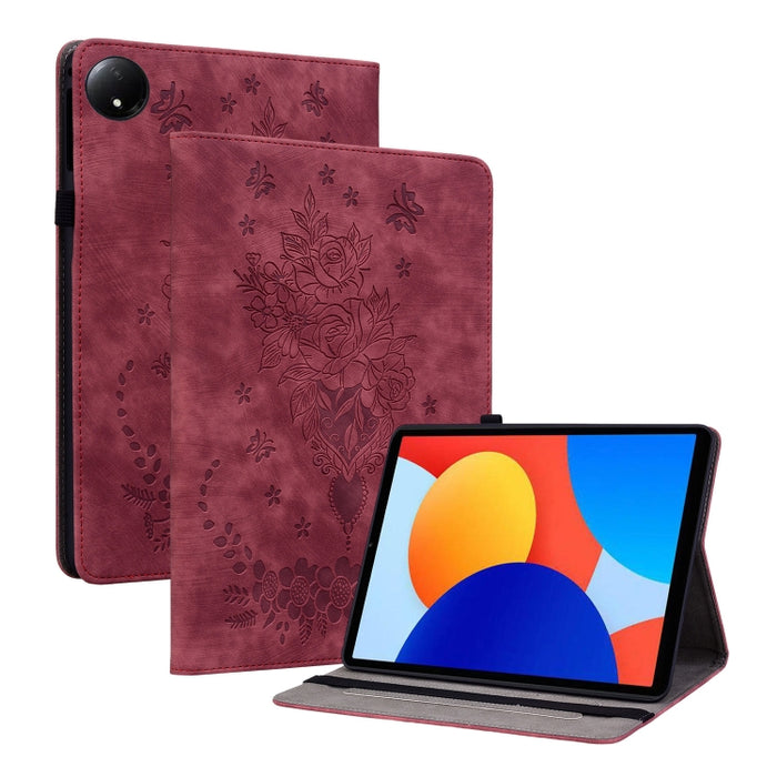 Funda para tablet de piel con relieve de mariposa y rosa, For Redmi K Pad 2 8.8 inch 2026, For Xiaomi Redmi K Pad 8.8 inch, For Redmi Pad 2 / Redmi Pad SE 11 2025, For Xiaomi Pad 7 / Pad 7 Pro, For Xiaomi Redmi Pad SE 8.7, For Xiaomi Redmi Pad Pro 12.1...