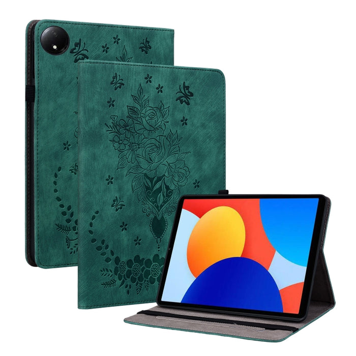 Funda para tablet de piel con relieve de mariposa y rosa, For Redmi K Pad 2 8.8 inch 2026, For Xiaomi Redmi K Pad 8.8 inch, For Redmi Pad 2 / Redmi Pad SE 11 2025, For Xiaomi Pad 7 / Pad 7 Pro, For Xiaomi Redmi Pad SE 8.7, For Xiaomi Redmi Pad Pro 12.1...