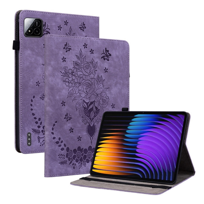 Funda para tablet de piel con relieve de mariposa y rosa, For Redmi K Pad 2 8.8 inch 2026, For Xiaomi Redmi K Pad 8.8 inch, For Redmi Pad 2 / Redmi Pad SE 11 2025, For Xiaomi Pad 7 / Pad 7 Pro, For Xiaomi Redmi Pad SE 8.7, For Xiaomi Redmi Pad Pro 12.1...