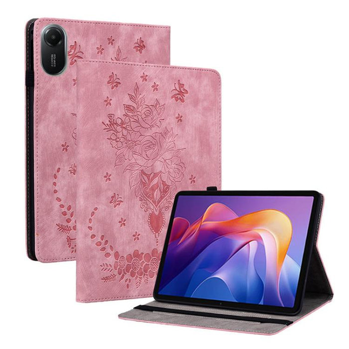 Funda para tablet de piel con relieve de mariposa y rosa, For Redmi K Pad 2 8.8 inch 2026, For Xiaomi Redmi K Pad 8.8 inch, For Redmi Pad 2 / Redmi Pad SE 11 2025, For Xiaomi Pad 7 / Pad 7 Pro, For Xiaomi Redmi Pad SE 8.7, For Xiaomi Redmi Pad Pro 12.1...