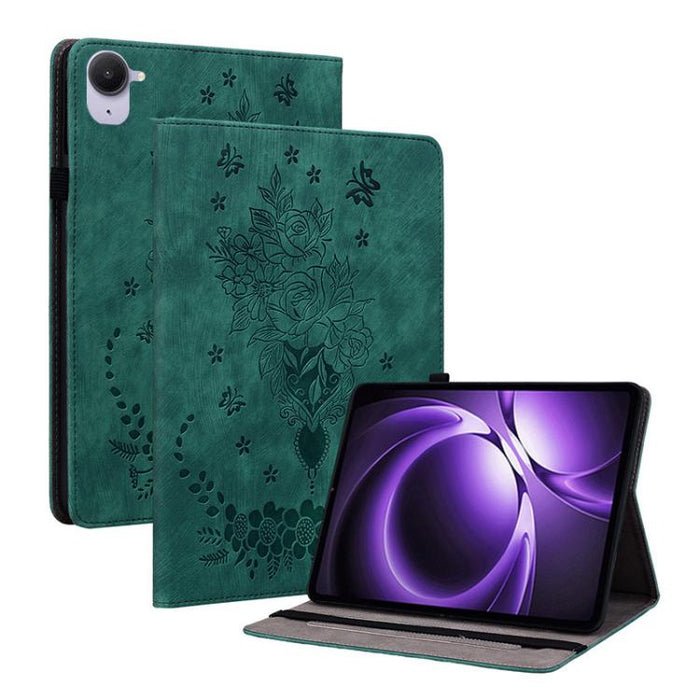Funda para tablet de piel con relieve de mariposa y rosa, For Redmi K Pad 2 8.8 inch 2026, For Xiaomi Redmi K Pad 8.8 inch, For Redmi Pad 2 / Redmi Pad SE 11 2025, For Xiaomi Pad 7 / Pad 7 Pro, For Xiaomi Redmi Pad SE 8.7, For Xiaomi Redmi Pad Pro 12.1...