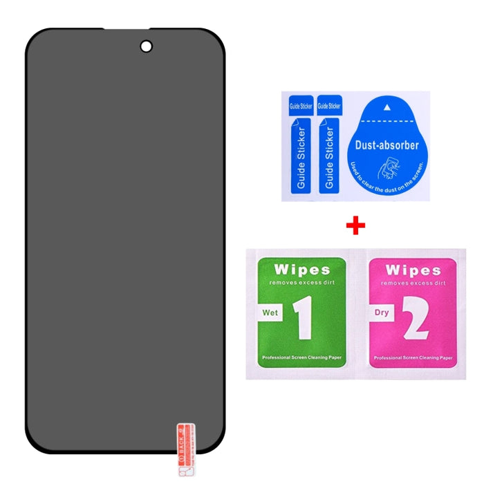 Película de vidrio templado con pantalla de seda antiespía de cubierta completa, For iPhone 15 Pro Max / 15 Plus, For iPhone 15 Pro / 15