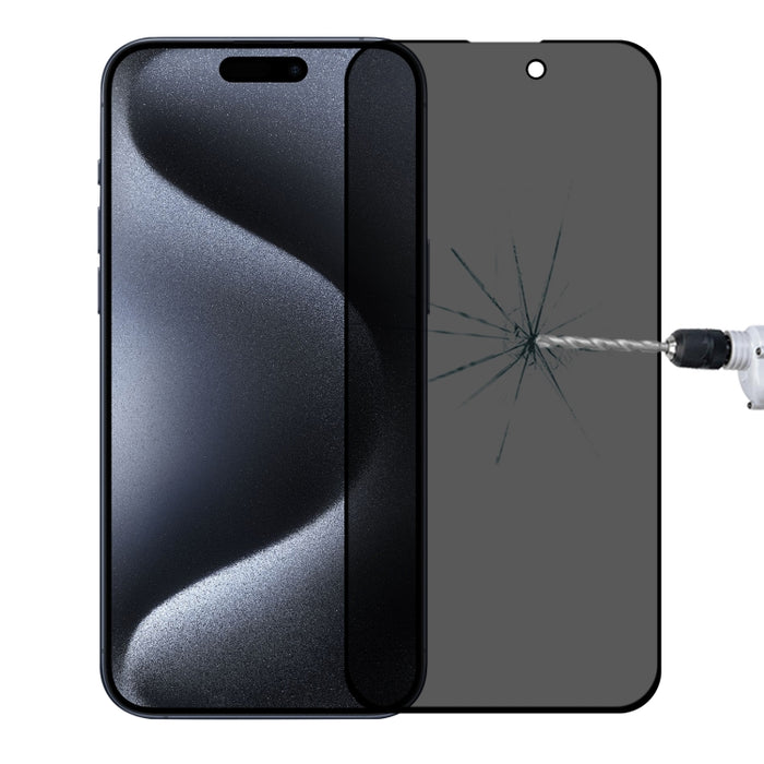 Película de vidrio templado con pantalla de seda antiespía de cubierta completa, For iPhone 15 Pro Max / 15 Plus, For iPhone 15 Pro / 15