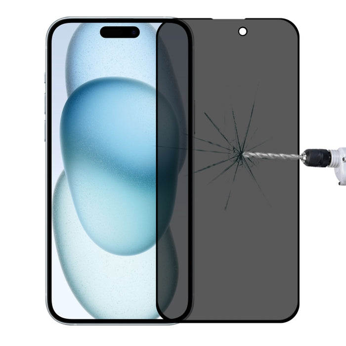 Película de vidrio templado con pantalla de seda antiespía de cubierta completa, For iPhone 15 Pro Max / 15 Plus, For iPhone 15 Pro / 15