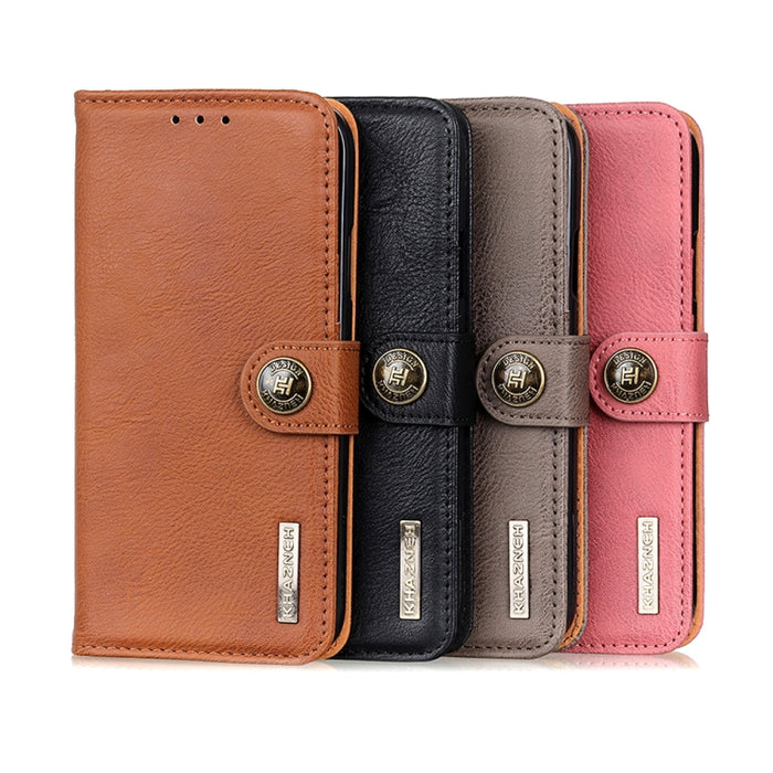 KHAZNEH Estuche de cuero con tapa horizontal con textura de piel de vaca con soporte y ranuras para tarjetas y billetera, For Xiaomi Redmi 9C, For Xiaomi Redmi 9A