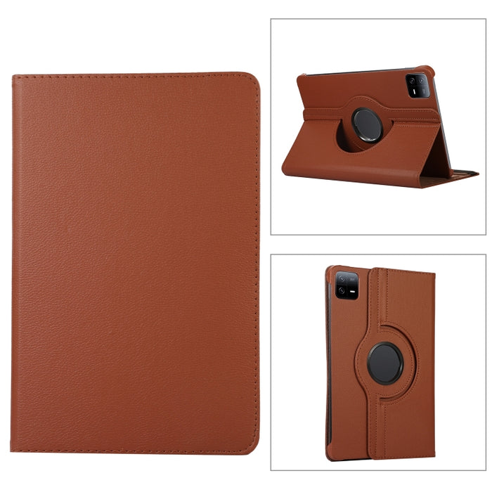 Funda para tableta de cuero con textura Litchi con rotación de 360 grados, For Xiaomi Pad 7 Pro / Pad 7, For Xiaomi Redmi Pad Pro 12.1, For Xiaomi Pad 6S Pro 12.4, For Xiaomi Redmi Pad SE