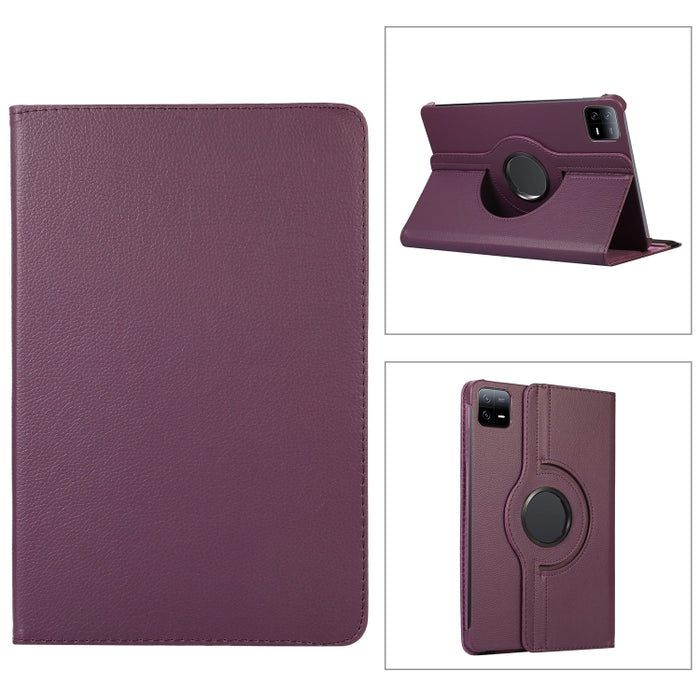 Funda para tableta de cuero con textura Litchi con rotación de 360 grados, For Xiaomi Pad 7 Pro / Pad 7, For Xiaomi Redmi Pad Pro 12.1, For Xiaomi Pad 6S Pro 12.4, For Xiaomi Redmi Pad SE