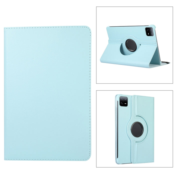 Funda para tableta de cuero con textura Litchi con rotación de 360 grados, For Xiaomi Pad 7 Pro / Pad 7, For Xiaomi Redmi Pad Pro 12.1, For Xiaomi Pad 6S Pro 12.4, For Xiaomi Redmi Pad SE