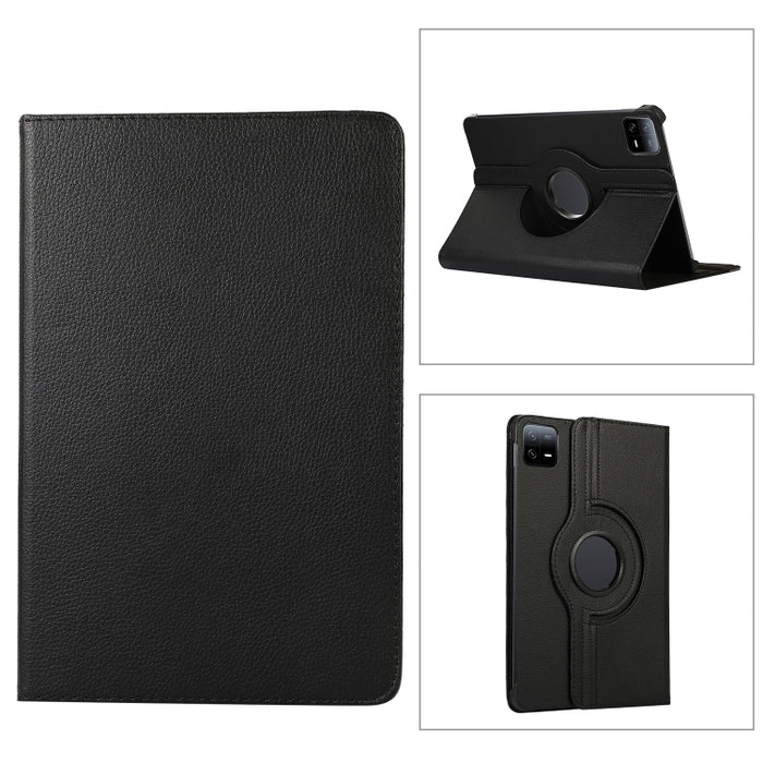 Funda para tableta de cuero con textura Litchi con rotación de 360 grados, For Xiaomi Pad 7 Pro / Pad 7, For Xiaomi Redmi Pad Pro 12.1, For Xiaomi Pad 6S Pro 12.4, For Xiaomi Redmi Pad SE