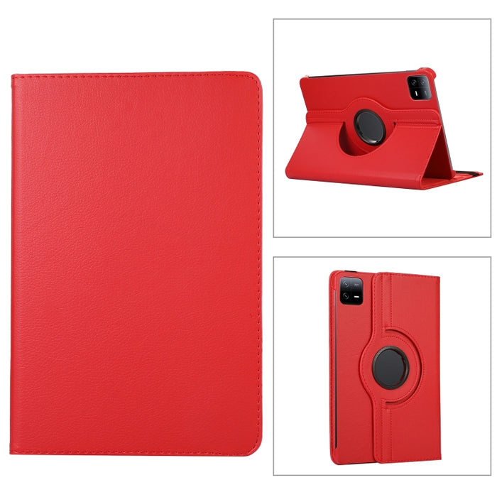 Funda para tableta de cuero con textura Litchi con rotación de 360 grados, For Xiaomi Pad 7 Pro / Pad 7, For Xiaomi Redmi Pad Pro 12.1, For Xiaomi Pad 6S Pro 12.4, For Xiaomi Redmi Pad SE