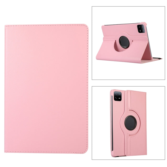 Funda para tableta de cuero con textura Litchi con rotación de 360 grados, For Xiaomi Pad 7 Pro / Pad 7, For Xiaomi Redmi Pad Pro 12.1, For Xiaomi Pad 6S Pro 12.4, For Xiaomi Redmi Pad SE