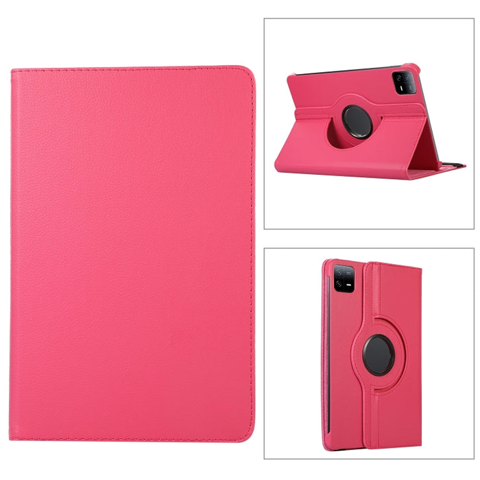 Funda para tableta de cuero con textura Litchi con rotación de 360 grados, For Xiaomi Pad 7 Pro / Pad 7, For Xiaomi Redmi Pad Pro 12.1, For Xiaomi Pad 6S Pro 12.4, For Xiaomi Redmi Pad SE