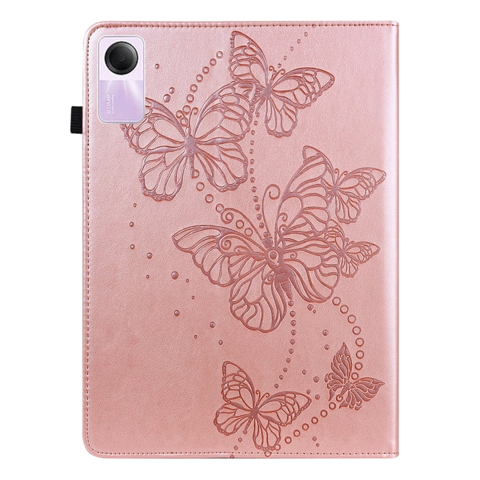 Funda para tableta de cuero con tapa horizontal con patrón de mariposa en relieve, For Xiaomi Redmi Pad SE