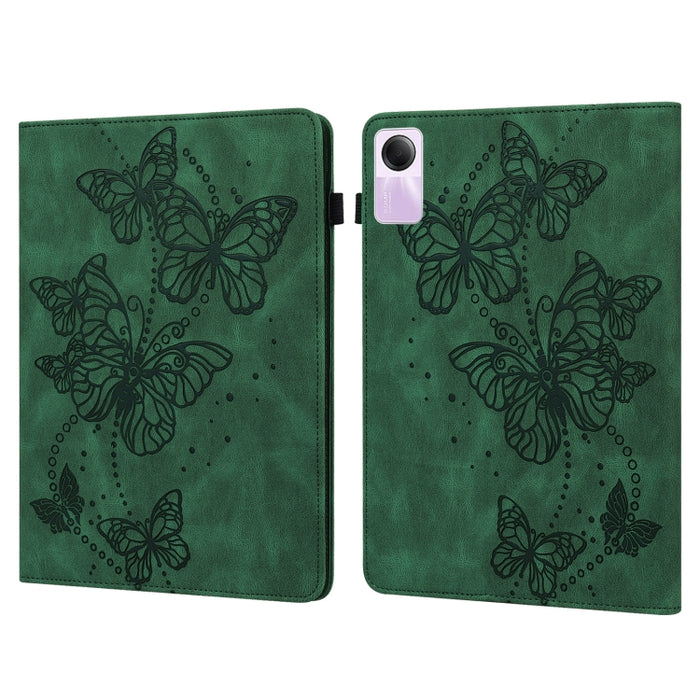 Funda para tableta de cuero con tapa horizontal con patrón de mariposa en relieve, For Xiaomi Redmi Pad SE
