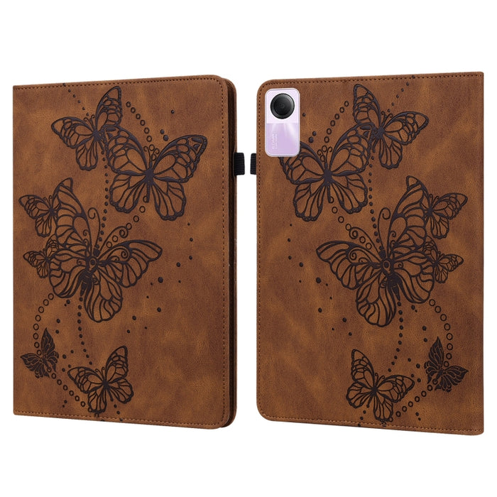 Funda para tableta de cuero con tapa horizontal con patrón de mariposa en relieve, For Xiaomi Redmi Pad SE