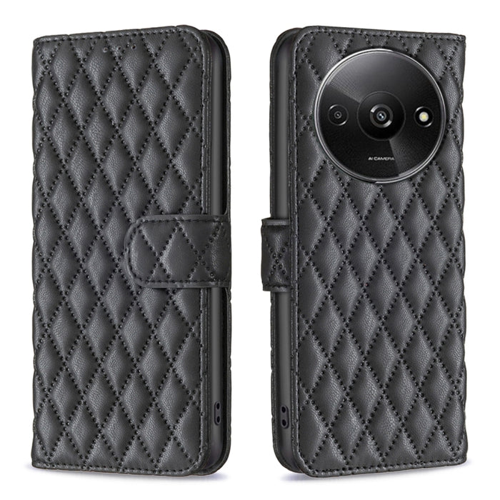 Caja del teléfono del tirón del cuero de la cartera del enrejado del diamante, For Xiaomi Redmi A3, For Xiaomi Redmi Note 13 Pro 4G Global, For Xiaomi Redmi Note 13 4G Global, For Xiaomi Redmi K70E, For Xiaomi Redmi Note 13, For Xiaomi Redmi 13C       ...