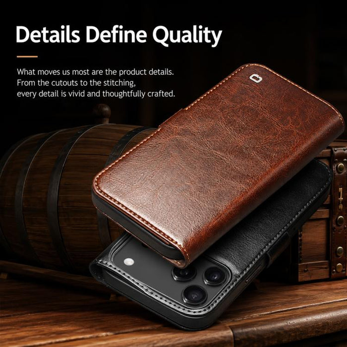 Funda para teléfono QIALINO Classic 103 con hebilla de cuero genuino, For iPhone 17 Pro Max, For iPhone 17 Pro, For iPhone 17, For iPhone Air, For iPhone 15 Pro Max, For iPhone 15 Pro, For iPhone 15 Plus, For iPhone 15