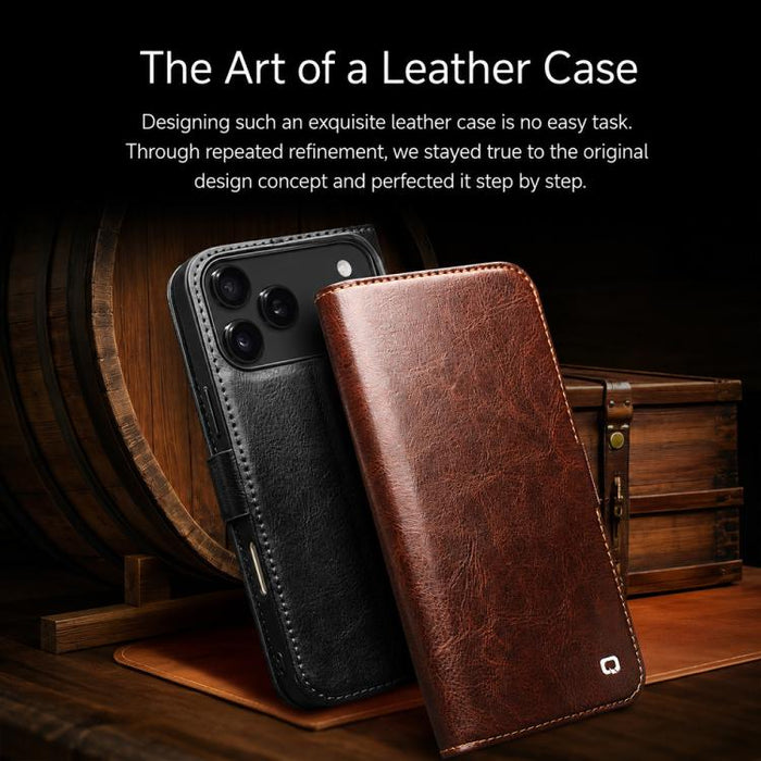 Funda para teléfono QIALINO Classic 103 con hebilla de cuero genuino, For iPhone 17 Pro Max, For iPhone 17 Pro, For iPhone 17, For iPhone Air, For iPhone 15 Pro Max, For iPhone 15 Pro, For iPhone 15 Plus, For iPhone 15