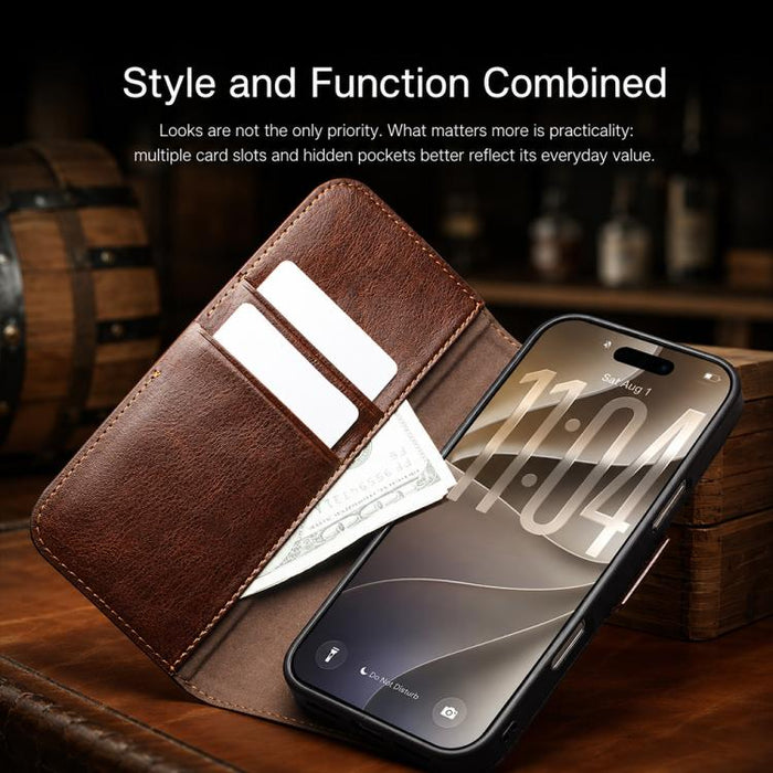 Funda para teléfono QIALINO Classic 103 con hebilla de cuero genuino, For iPhone 17 Pro Max, For iPhone 17 Pro, For iPhone 17, For iPhone Air, For iPhone 15 Pro Max, For iPhone 15 Pro, For iPhone 15 Plus, For iPhone 15