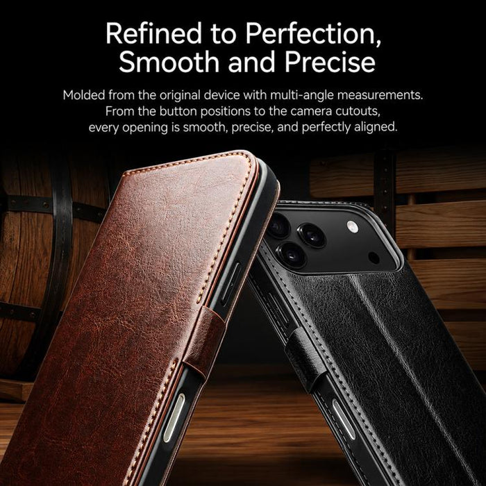 Funda para teléfono QIALINO Classic 103 con hebilla de cuero genuino, For iPhone 17 Pro Max, For iPhone 17 Pro, For iPhone 17, For iPhone Air, For iPhone 15 Pro Max, For iPhone 15 Pro, For iPhone 15 Plus, For iPhone 15