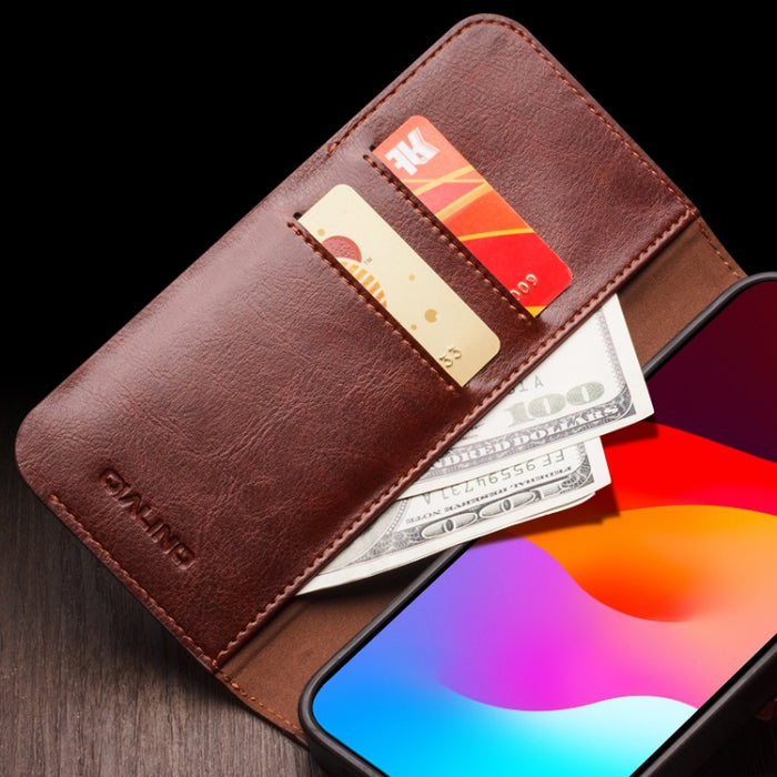Funda para teléfono QIALINO Classic 103 con hebilla de cuero genuino, For iPhone 17 Pro Max, For iPhone 17 Pro, For iPhone 17, For iPhone Air, For iPhone 15 Pro Max, For iPhone 15 Pro, For iPhone 15 Plus, For iPhone 15