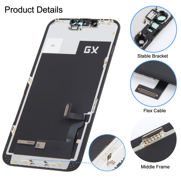 Pantalla LCD OLED rígida GX con ensamblaje completo del digitalizador, For iPhone 13(GX Hard OLED)