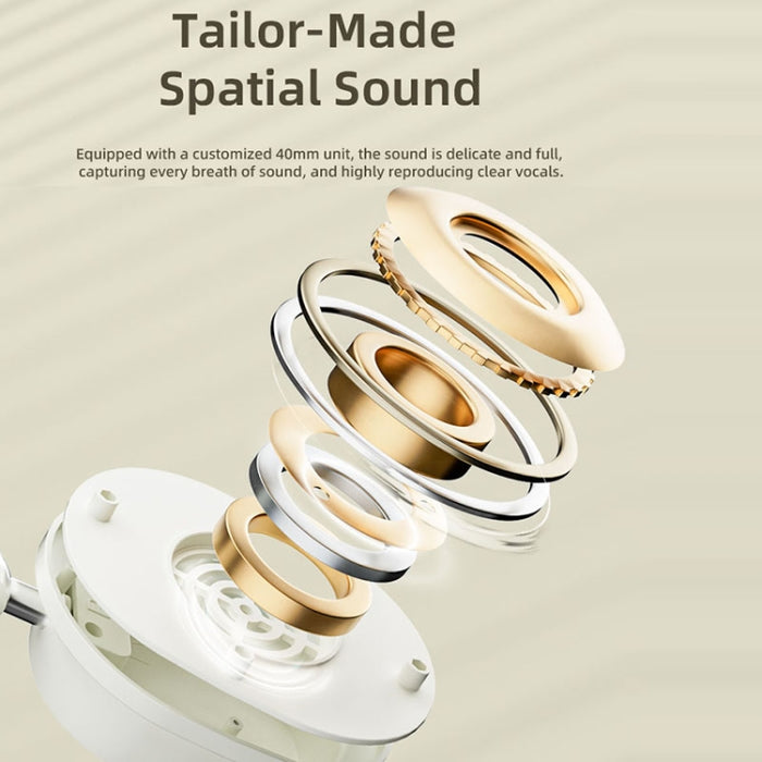 Auriculares inalámbricos plegables para juegos con reducción de ruido ENC estéreo de alta definición T2 con micrófono, T2