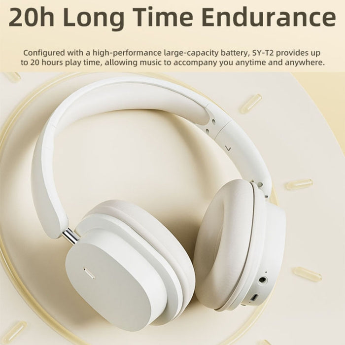 Auriculares inalámbricos plegables para juegos con reducción de ruido ENC estéreo de alta definición T2 con micrófono, T2