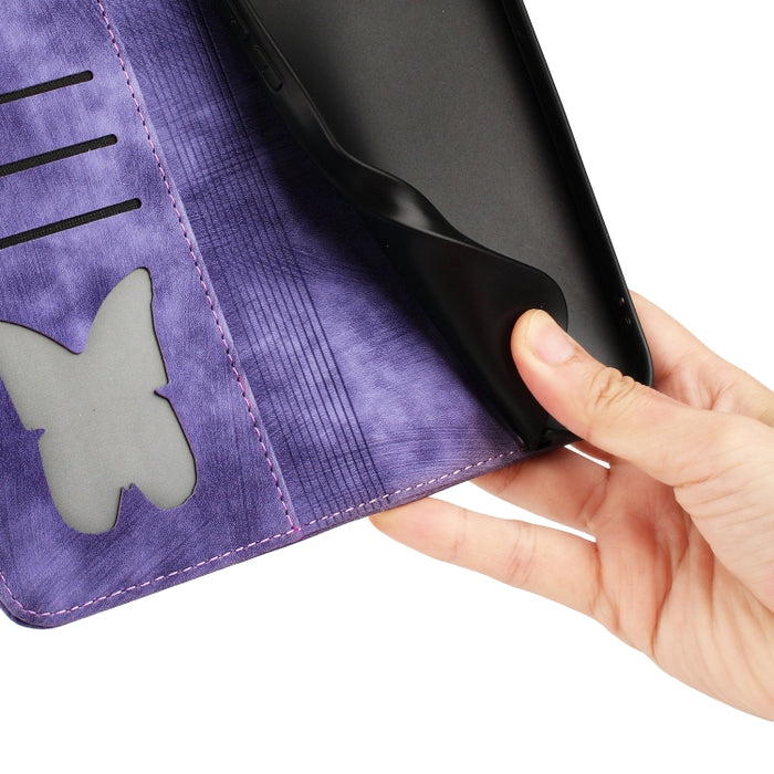 Funda para teléfono con tapa de cuero con estampado de gato y mariposa, For iPhone 12 mini, For iPhone 11 Pro Max, For iPhone 11, For iPhone 11 Pro, For iPhone X / XS, For iPhone XR, For iPhone XS Max, For iPhone 8 Plus / 7 Plus