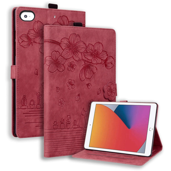 Funda para tableta de cuero inteligente con relieve de gato Sakura de dibujos animados, For iPad Pro 13 2025 / 2024, For iPad Pro 11 2025 / 2024, For iPad mini 6 / mini 2024, For iPad Pro 12.9 2022 / 2021, For iPad Pro 11 2022 / Air 10.9 2022          ...